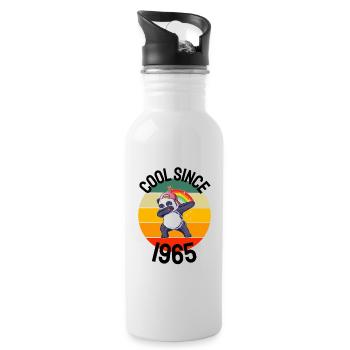 Cool Seit 1965 Retro Dabbing Panda 57. Geburtstag - Trinkflasche mit integriertem Trinkhalm - Weiß - Rechts