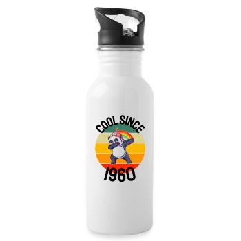 Cool Seit 1960 Retro Dabbing Panda 63. Geburtstag - Trinkflasche mit integriertem Trinkhalm - Weiß - Rechts