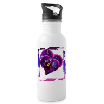 Love matters Blume Valentinstag Romantiker Spruch - Trinkflasche mit integriertem Trinkhalm - Weiß - Rechts