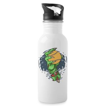 Halloween Zombie Ball Padel Tennis Padelista - Trinkflasche mit integriertem Trinkhalm - Weiß - Rechts