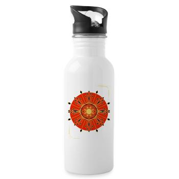 Sonne - Trinkflasche mit integriertem Trinkhalm - Weiß - Rechts
