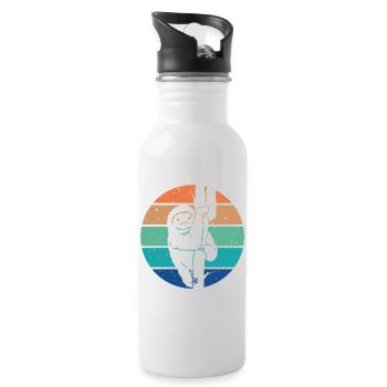 Süßes Retro Vintage Faultier - Trinkflasche mit integriertem Trinkhalm - Weiß - Rechts