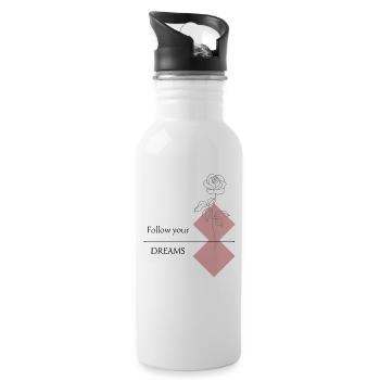 image - Trinkflasche mit integriertem Trinkhalm - Weiß - Rechts