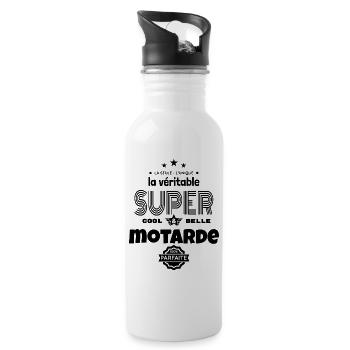 super motarde 100% parfaite humour - Gourde avec paille intégrée - blanc - Droite