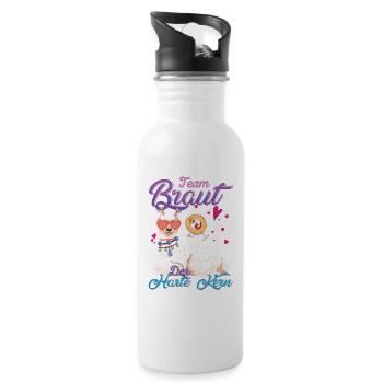 Team Braut Llama Der harte Kern - Trinkflasche mit integriertem Trinkhalm - Weiß - Rechts