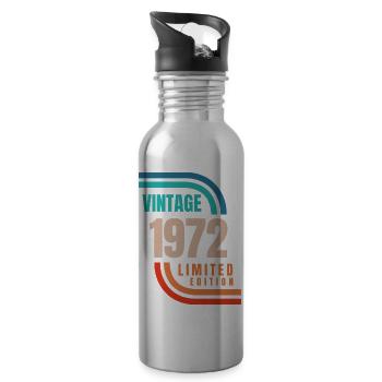 édition limitée millésime 1972 - Gourde avec paille intégrée - argent clair - Droite