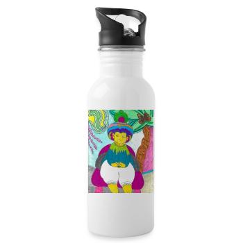JasminEs World - Trinkflasche mit integriertem Trinkhalm - Weiß - Rechts