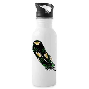 Feather - Water bottle with straw - white - Right