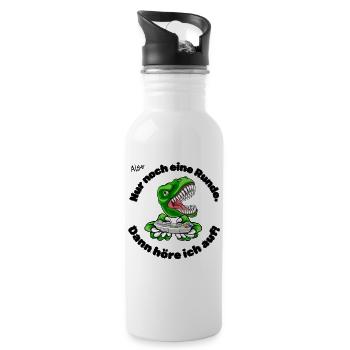Also Ein Runde Dino - Trinkflasche mit integriertem Trinkhalm - Weiß - Rechts