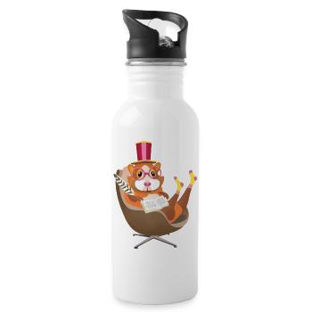 hamster writer - Water bottle with straw - white - Right