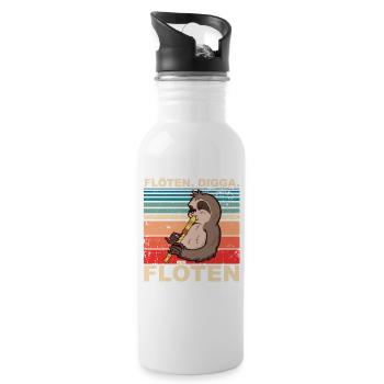 Flöten Digga Flöten - Trinkflasche mit integriertem Trinkhalm - Weiß - Rechts