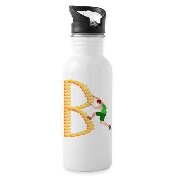 Klettern, Boulder, Sportklettern, Kletterwand, Top - Trinkflasche mit integriertem Trinkhalm - Weiß - Rechts