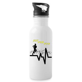 Jogging - Trinkflasche mit integriertem Trinkhalm - Weiß - Rechts