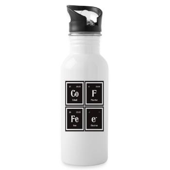 Coffee | Periodic Table of Elements - Water bottle with straw - white - Right