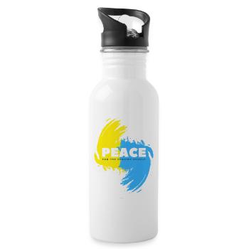 pour le peuple ukrainien - Paix pour les Ukrainiens - Gourde avec paille intégrée - blanc - Droite