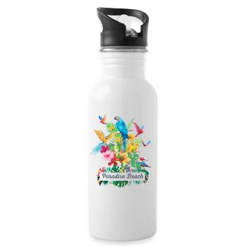 Paradise Beach - Water bottle with straw - white - Right