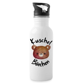Kuschelbärchen - Trinkflasche mit integriertem Trinkhalm - Weiß - Rechts
