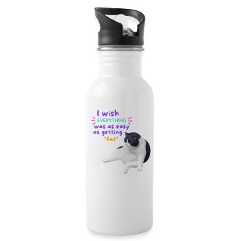 I wish Everything - Water bottle with straw - white - Right