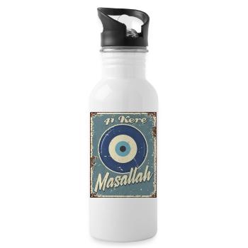 Nazar - Trinkflasche mit integriertem Trinkhalm - Weiß - Rechts