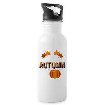 Autumn - Trinkflasche mit integriertem Trinkhalm - Weiß - Rechts