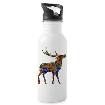 Cerf - Gourde avec paille intégrée - blanc - Droite