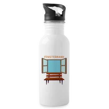 Fensterbank - Trinkflasche mit integriertem Trinkhalm - Weiß - Rechts