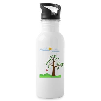 Kinder Motiv - Trinkflasche mit integriertem Trinkhalm - Weiß - Rechts