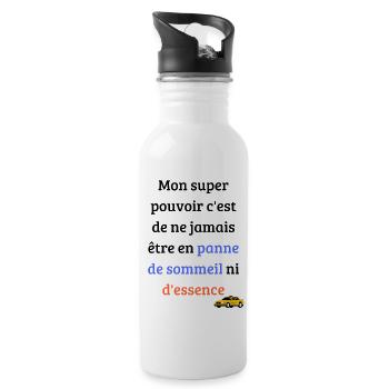 Mon super pouvoir c'est de ne jamais être en panne - Gourde avec paille intégrée - blanc - Droite