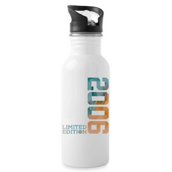 20E ANNIVERSAIRE ÉDITION LIMITÉE 2006 - Gourde avec paille intégrée - blanc - Droite