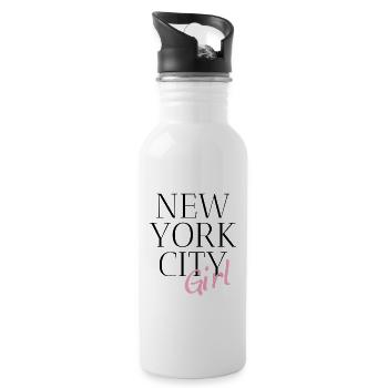 New York City Girl - Trinkflasche mit integriertem Trinkhalm - Weiß - Rechts