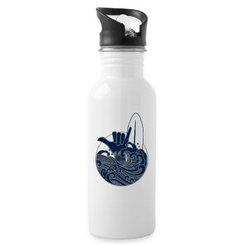 Sunny Beach Rock n Roll - OCENBLUE COLLECTION - Trinkflasche mit integriertem Trinkhalm - Weiß - Rechts