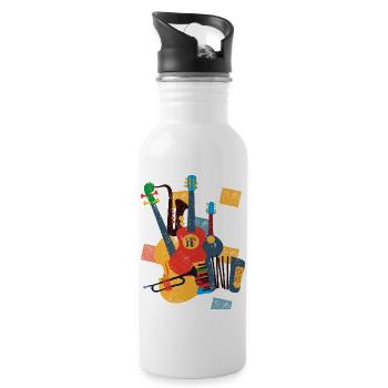 Musikinstrumente - Trinkflasche mit integriertem Trinkhalm - Weiß - Rechts
