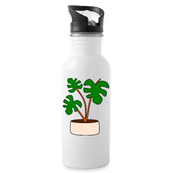 Cadeau pour la fête des mères : Idée de cadeau pour la fête des mères - Gourde avec paille intégrée - blanc - Droite