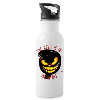 The devil is in the details - Trinkflasche mit integriertem Trinkhalm - Weiß - Rechts