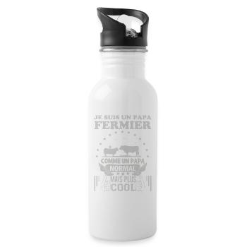 papa fermier comme un papa normal mais plus cool 1 - Gourde avec paille intégrée - blanc - Droite