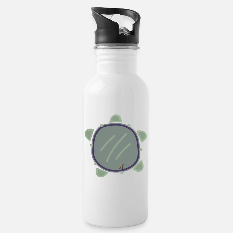 Pandeiro - Trinkflasche mit integriertem Trinkhalm - Weiß