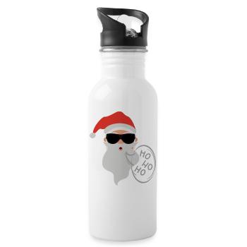 Merry Christmas Weihnachtsmann Weihnachten - Trinkflasche mit integriertem Trinkhalm - Weiß - Rechts