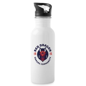 Red Dragon_Gaming Community - Water bottle with straw - white - Right