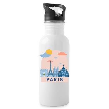 Frankreich Paris Logo Design Europe Urlaub - Trinkflasche mit integriertem Trinkhalm - Weiß - Rechts