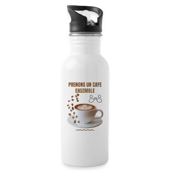 Prenons un café ensemble - Gourde avec paille intégrée - blanc - Droite