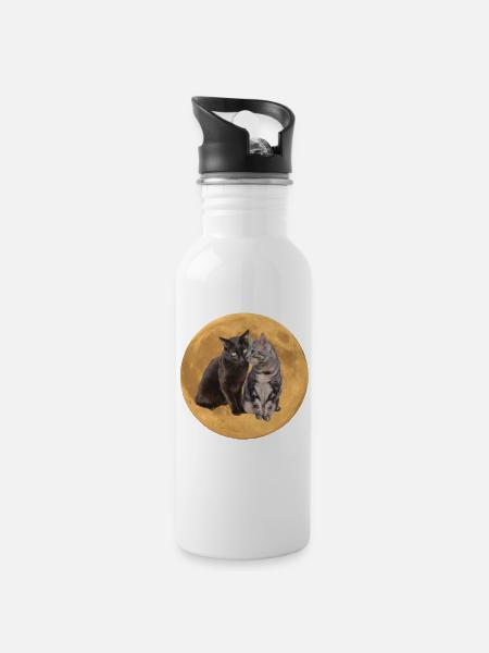 The brothers background planet 2 - Water bottle with straw - white