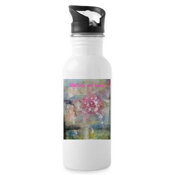 La vie en rose ( Künstlerin Raphaela Serini ) - Trinkflasche mit integriertem Trinkhalm - Weiß - Rechts