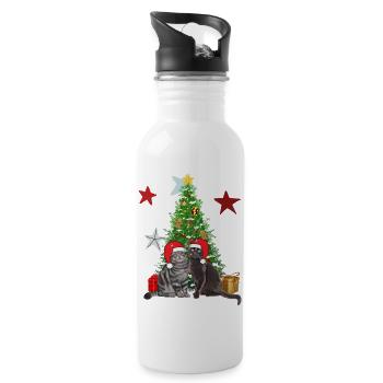 Sapin de Noël des Frangins - Gourde avec paille intégrée - blanc - Droite