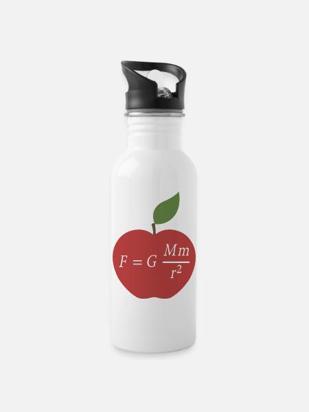 Isaac Newton - Water bottle with straw - white