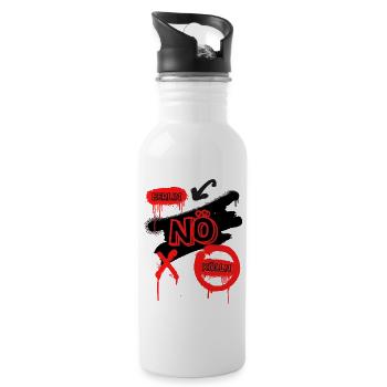 Berlin NÖ Kölln - Cooles Statement Shirt Berlin - Trinkflasche mit integriertem Trinkhalm - Weiß - Rechts