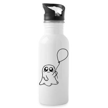 Spirit holds balloon design - Water bottle with straw - white - Right