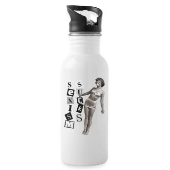 Sexism sucks - Water bottle with straw - white - Right