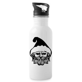 Christmas Hat Santa Claus Christmas 13 - Water bottle with straw - white - Right