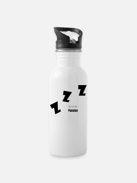 sleepingg - Water bottle with straw - white
