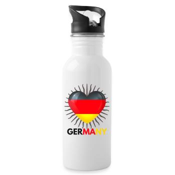 Coupe du Monde au Qatar i Love Germany marchandises - Gourde avec paille intégrée - blanc - Droite